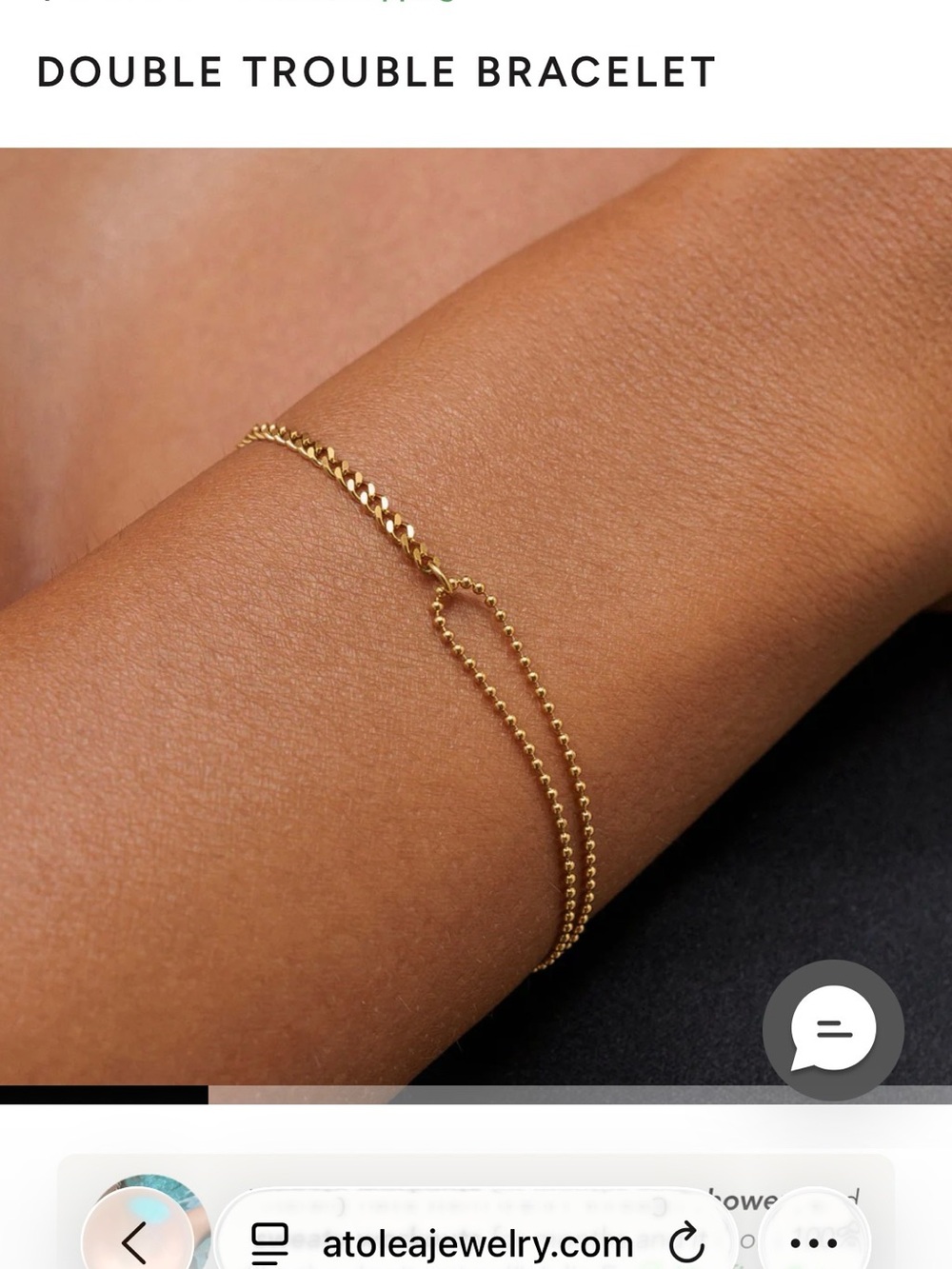 Atolea- Double Trouble Gold Layered Bracelet - Women Jewelry. Waterproof. NWT